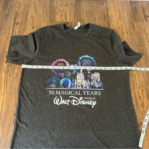 Bella + Canvas Walt Disney World 50 Magical Years Grey Tee With Castle Size L - Picture 2 of 7